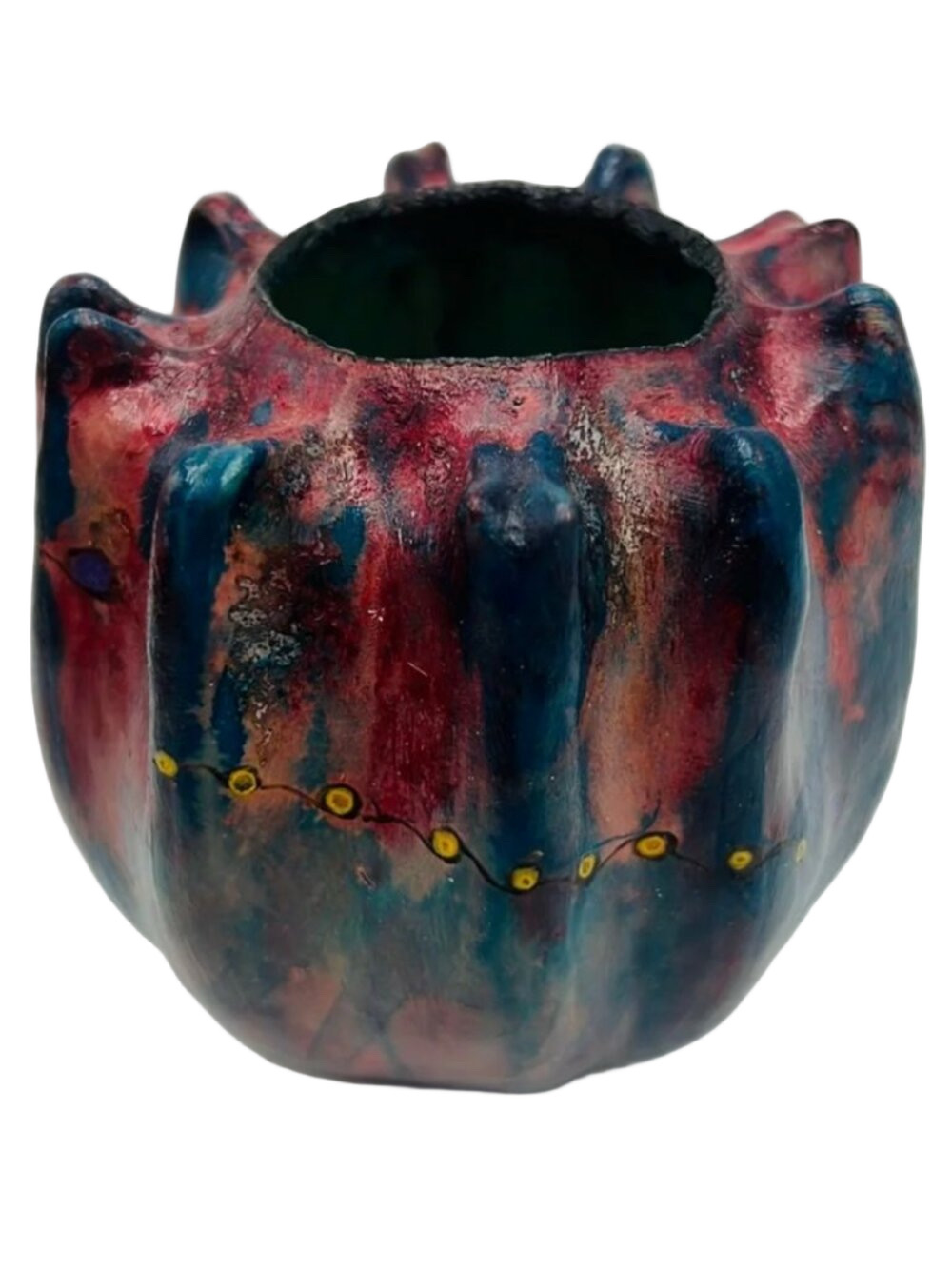 “Crown of Thorns Rosary Holder” Original Gourd Art Vessel Kristina Simkins ©2013 - Picture 3 of 8